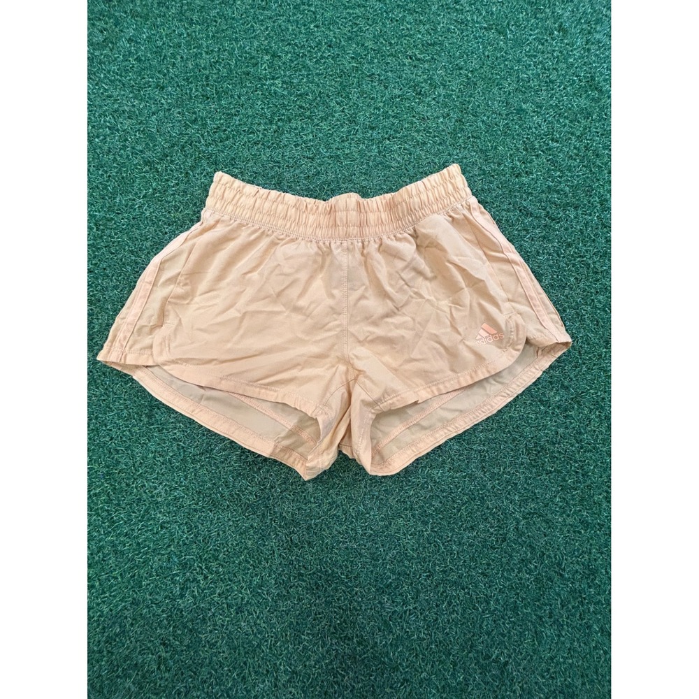 Adidas Aeroready Running Shorts Peach Apricot 3-Stripe Athletic Womens XS